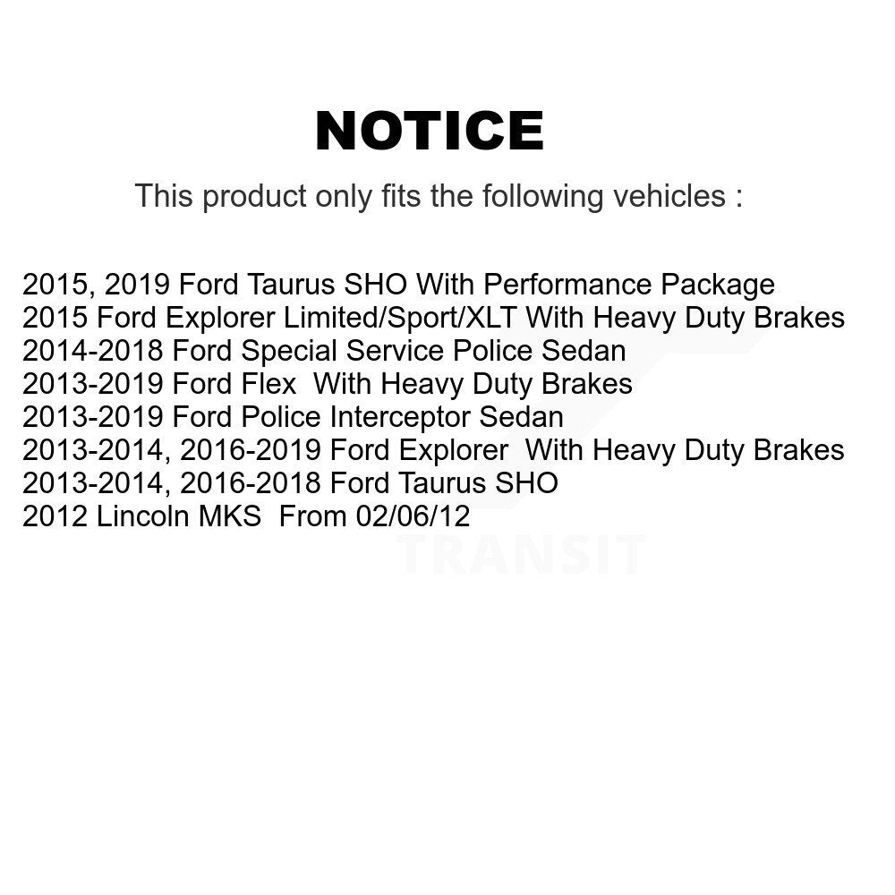 Kit de plaquettes de frein en céramique avant et arrière, pour Ford Explorer Flex Taurus Police Sedan MK