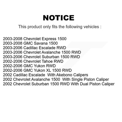 Kit de plaquettes de frein en céramique avant et arrière, pour Chevrolet Avalanche 1500 GMC Yukon Expres