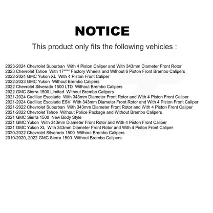 Kit de plaquettes de frein en céramique avant et arrière, pour GMC Chevrolet Silverado 1500 Sierra Yukon