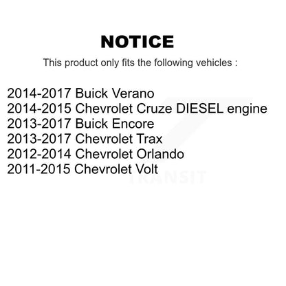 Kit de plaquettes de frein en céramique avant et arrière, pour Chevrolet Cruze Buick Trax Encore Verano