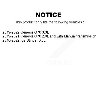 Kit de plaquettes de frein en céramique avant et arrière, pour Genesis G70 Kia Stinger KCX-100658