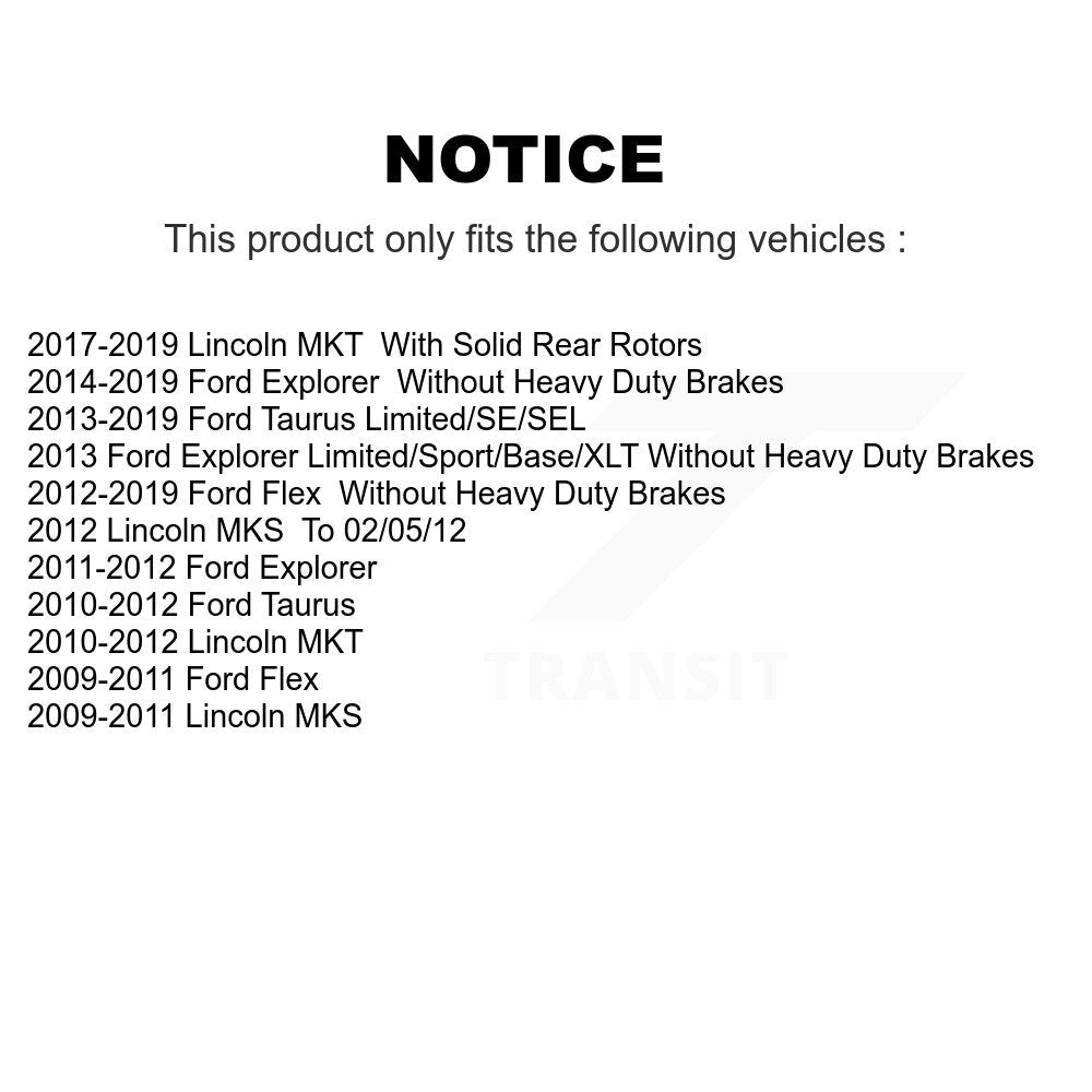 Kit de rotors de frein à fente avant et arrière, pour Ford Explorer Flex Taurus Lincoln MK