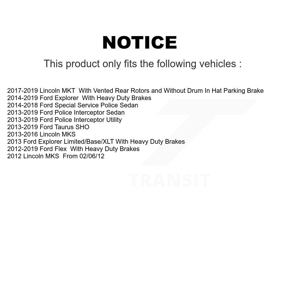 Kit de Rotor de frein à fente de forage avant et arrière, pour Ford Explorer Flex Taurus Police Seda
