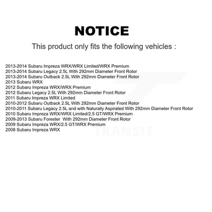Kit de Rotor de frein à fente de forage avant et arrière, pour Subaru Impreza Forester Outback Legac