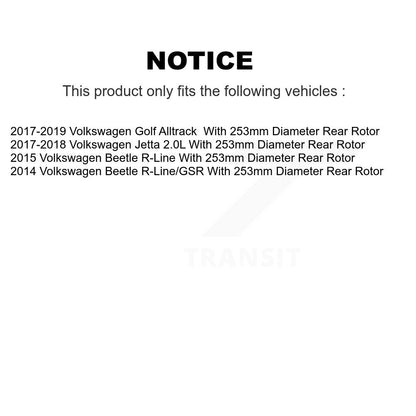 Kit de rotors de frein à fente avant et arrière, pour Volkswagen Jetta Golf Alltrack Beetl
