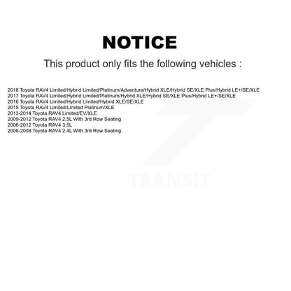 Kit de rotors de frein à disque fendus percés avant et arrière pour Toyota RAV4
