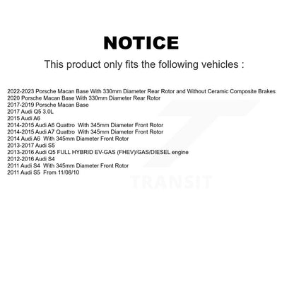 Kit de Rotor de frein à fente de perçage avant et arrière, pour Audi Q5 Porsche Macan S4 S5 A6 Quattr