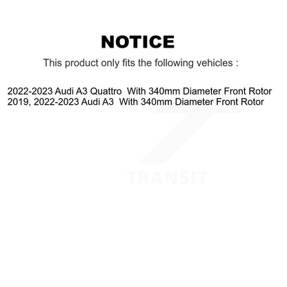 Kit de rotors de frein à disque à fente de perçage avant et arrière, pour Audi A3 Quattr 2022 – 2023