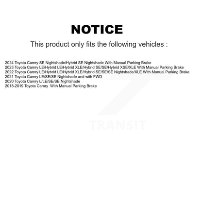 Kit de rotors de frein à disque fendus percés avant et arrière pour Toyota Camry