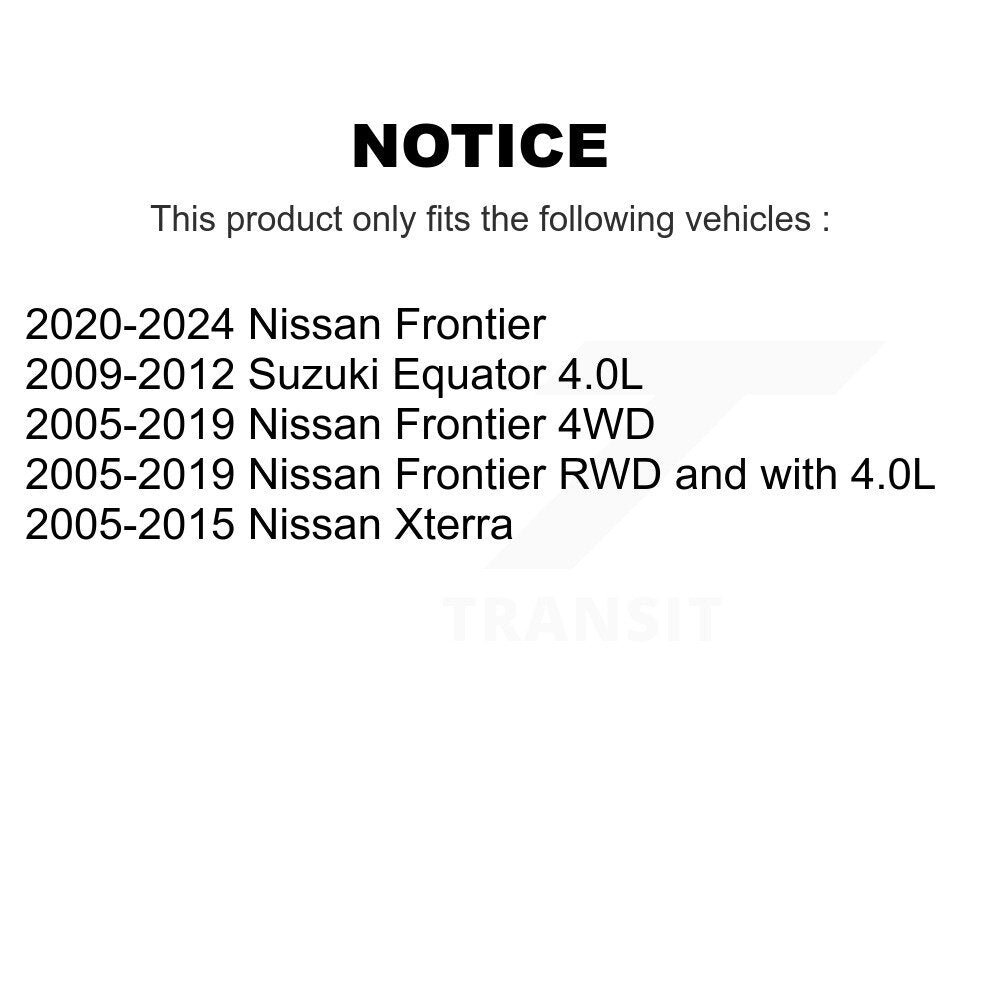 Kit de rotors de frein à fente avant et arrière, pour Nissan Frontier Xterra Suzuki Equato