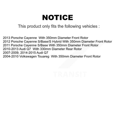 Kit de moyeu de Rotor de frein à fente de forage avant et arrière, pour Audi Q7 Porsche Cayenne volkswagen