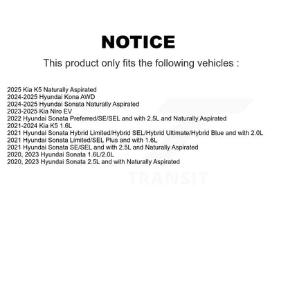 Kit de rotors de frein à fente avant et arrière, pour Hyundai Kona Sonata Kia Niro EV K5