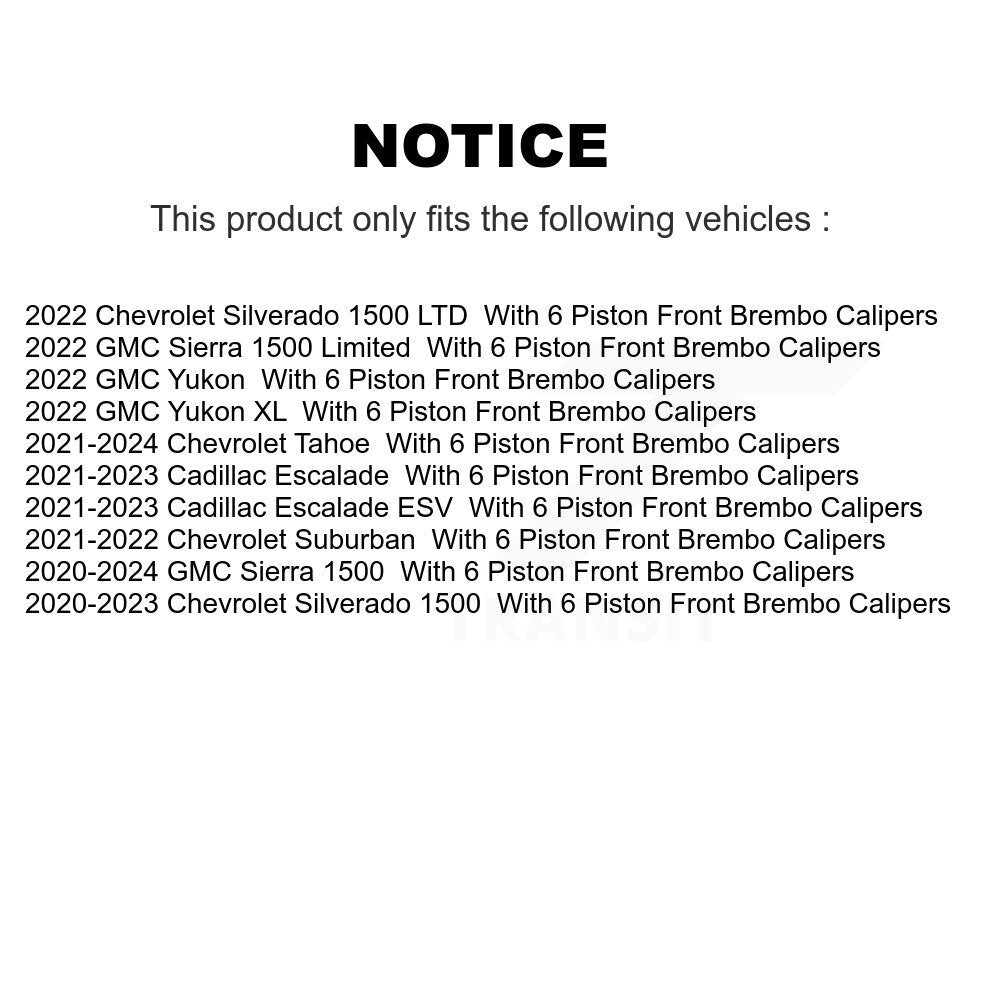 Kit de Rotor de frein à fente de perçage avant et arrière, pour GMC Sierra 1500 Chevrolet Silverado X