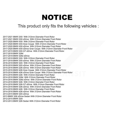 Kit de plaquettes semi-métalliques de Rotor de frein de fente de forage avant pour BMW 328i xDrive 330i 320