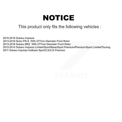 Kit de plaquettes en céramique pour Rotor de frein à fente avant percée, pour Subaru Impreza Scion FR-S BR