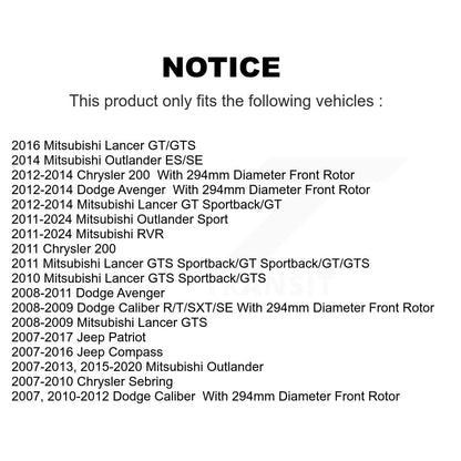 Kit de plaquettes de frein en céramique, Rotor de frein à fente avant percé, pour Mitsubishi Jeep RVR Outlande