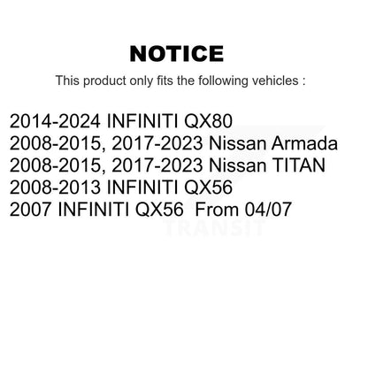 Kit de plaquettes de frein en céramique, Rotors de frein à fente avant percés pour Nissan TITAN INFINITI Armad