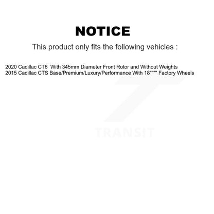 Rotor de frein à disque à fente avant percée et Kit de plaquettes semi-métalliques pour Cadillac CTS CT