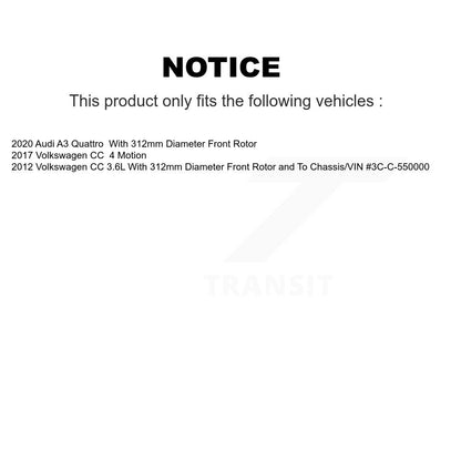 Kit de plaquettes en céramique pour Rotors de frein à fente de forage avant, pour Volkswagen GTI Audi A3 Quattr