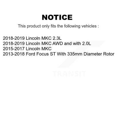 Rotor de frein à disque à fente avant percée et Kit de plaquettes en céramique pour Ford Focus Lincoln MK
