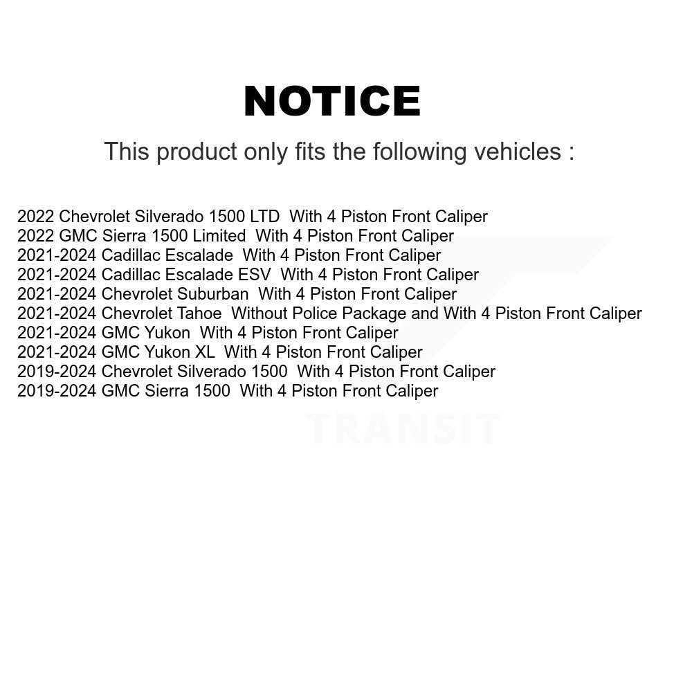 Kit de plaquettes en céramique pour Rotor de frein, fente de perçage avant, pour GMC Chevrolet Silverado 1500 X