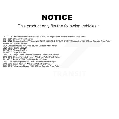 Kit de plaquettes en céramique pour Rotor de frein à fente avant percée, pour Dodge Grand Caravan Journey