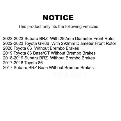 Kit de Rotors de frein à fente de forage de tampon en céramique avant et arrière pour Subaru BRZ Toyota 86 GR8