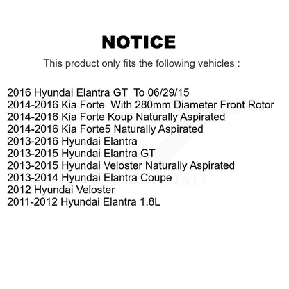 Kit de Rotor de frein avec coussinets en céramique avant et arrière, fente percée, pour Hyundai Elantra GT Ki