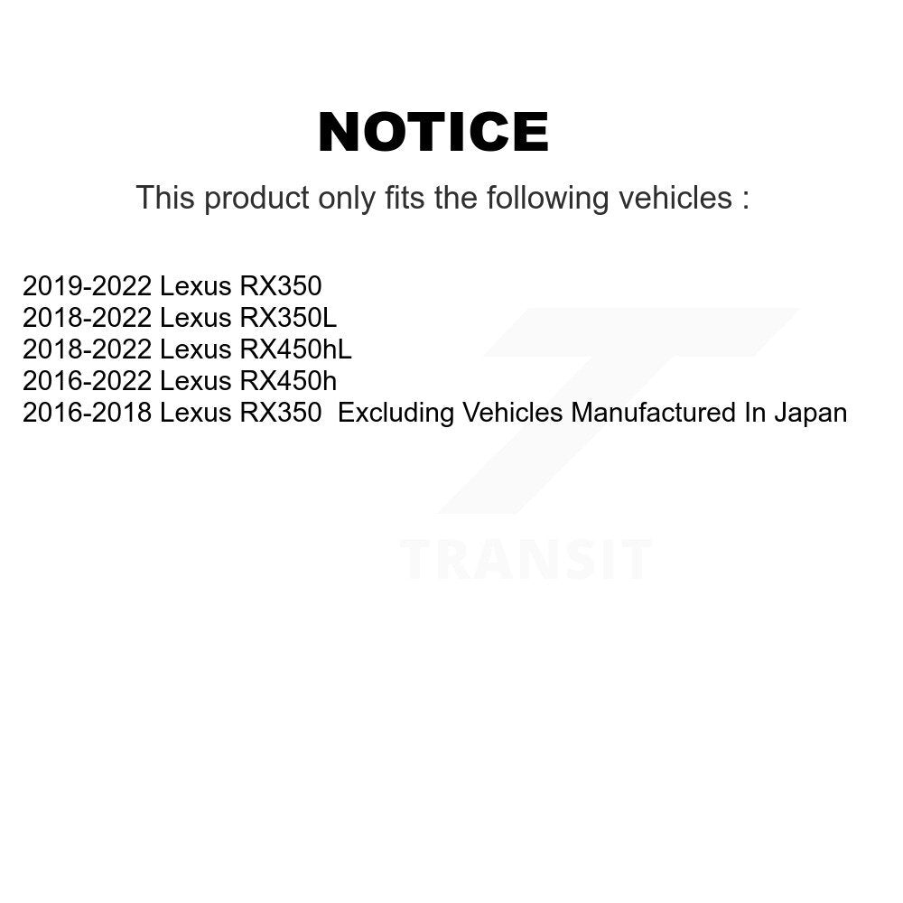 Kit de plaquettes en céramique pour Rotor de frein à disque, fente arrière percée, pour Lexus RX350 RX450h RX350