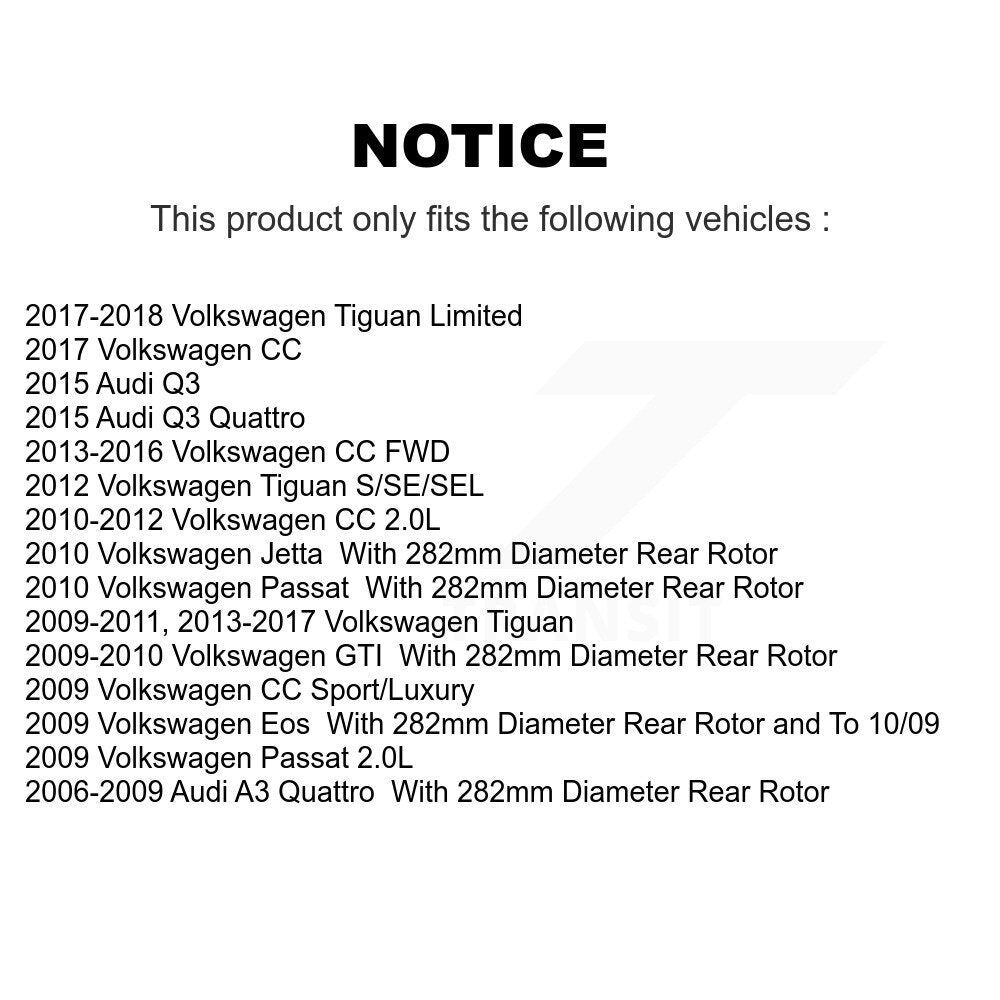 Kit de plaquettes en céramique pour Rotors de frein à fente arrière, pour Volkswagen Tiguan CC Jetta Aud