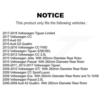 Kit de plaquettes en céramique pour Rotors de frein à fente arrière, pour Volkswagen Tiguan CC Jetta Aud