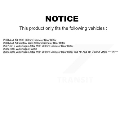 Kit de plaquettes de frein en céramique, fente de perçage arrière, Rotors, pour Volkswagen Jetta Rabbit Audi A