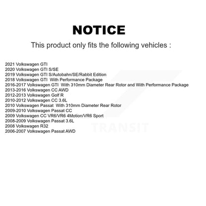Kit de plaquettes en céramique pour Rotors de frein à fente de forage arrière, pour Volkswagen GTI Passat CC Golf