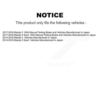 Rotor de frein à disque fendu percé à revêtement arrière et Kit de plaquettes en céramique pour Mazda 3 Spor
