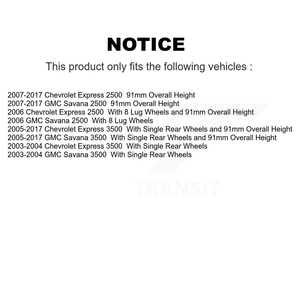 Rotors de frein à fente arrière, Kit de plaquettes semi-métalliques pour GMC Chevrolet Savana 250