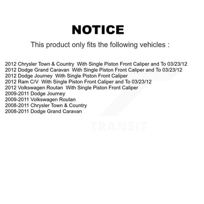 Kit de plaquettes en céramique pour Rotor de frein, fente de perçage arrière, pour Dodge Grand Caravan Journey Tow