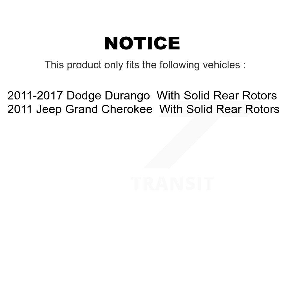 Kit de plaquettes de frein en céramique, Rotors de frein à disque à fente arrière percée pour Dodge Durango Jeep Gran