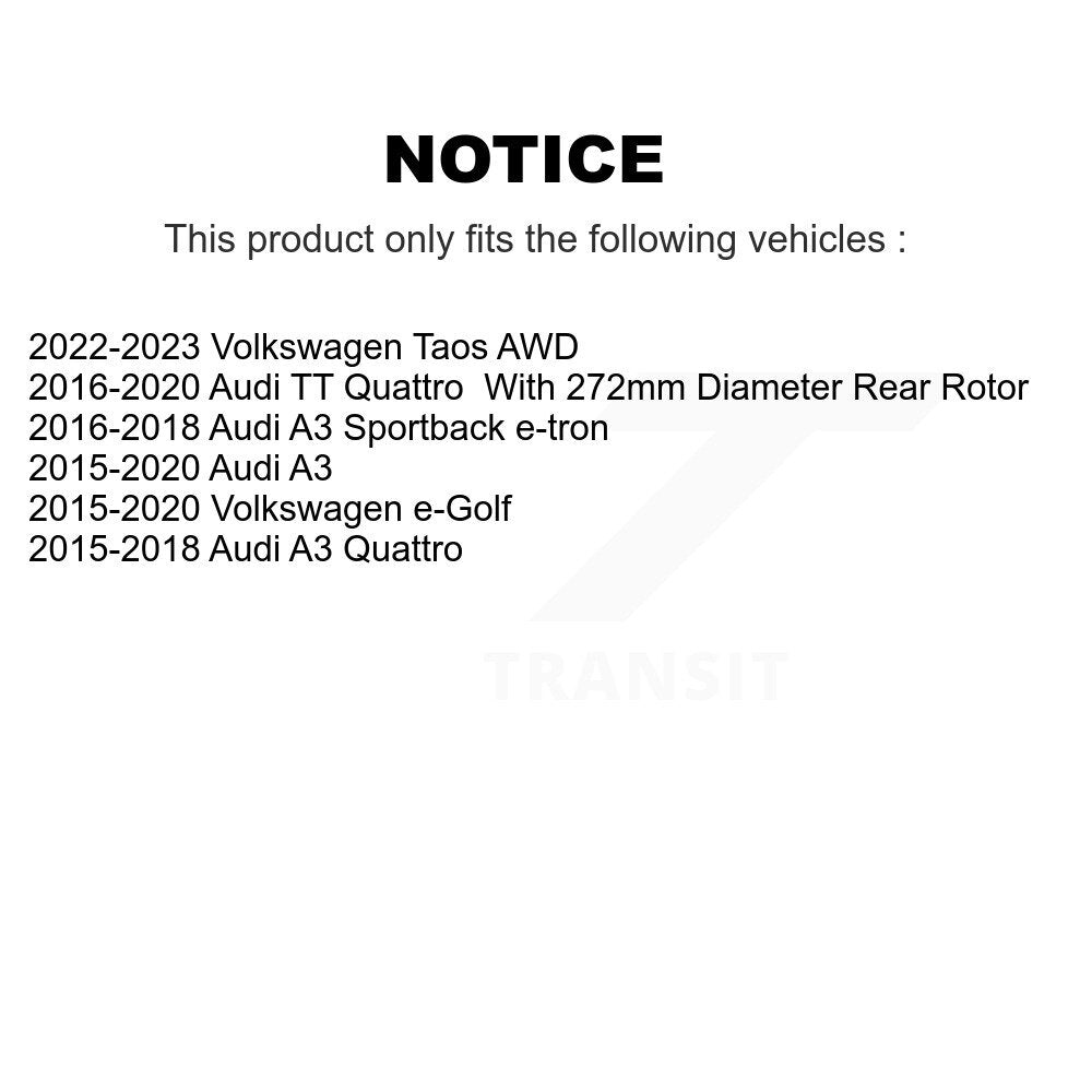 Kit de plaquettes en céramique pour Rotors de frein à fente de forage arrière, pour Volkswagen Taos Audi A3 Quattr