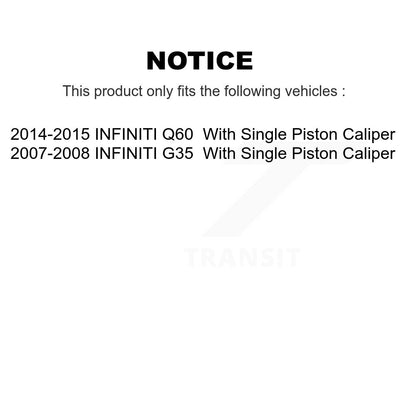 Rotor de frein à disque à fente percée avec revêtement arrière et Kit de plaquettes en céramique pour INFINITI G35 Q6