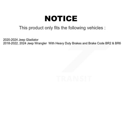 Kit de plaquettes semi-métalliques de Rotor de frein à fente avant percée pour Jeep Wrangler Gladiato