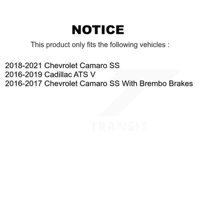 Kit de plaquettes de frein en céramique, Rotors de frein à fente arrière percés pour Chevrolet Camaro Cadillac AT
