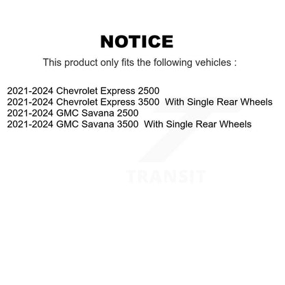 Rotors de frein à fente arrière, Kit de plaquettes semi-métalliques pour GMC Chevrolet Savana 250
