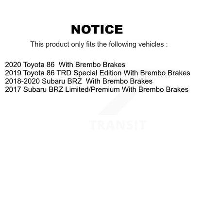 Kit de plaquettes semi-métalliques de rotors de frein à disque de fente de forage arrière pour Subaru BRZ Toyota 8