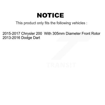 Kit de plaquettes de frein en céramique, Rotors de frein à disque à fente avant percée pour Chrysler 200 Dodge Dar