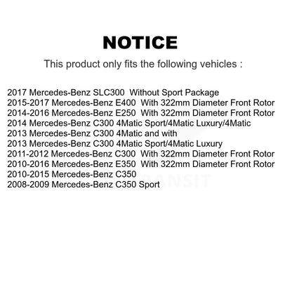 Kit de plaquettes de frein en céramique, Rotors de frein à fente avant percés pour Mercedes-Benz C300 E350 C35