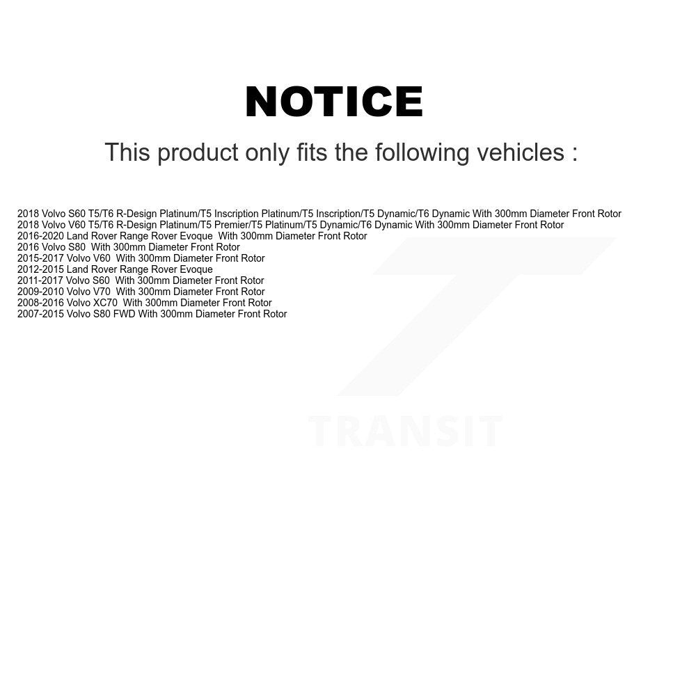 Kit de plaquettes en céramique pour Rotor de frein à fente avant percée, pour Volvo Land Rover Range Evoqu