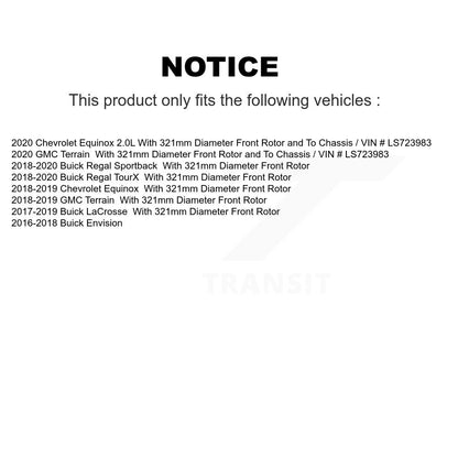 Kit de plaquettes en céramique pour Rotor de frein à fente avant percée, pour Chevrolet Equinox GMC Terrai