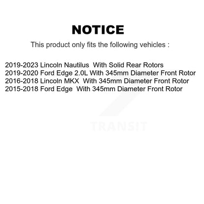Kit de plaquettes en céramique pour Rotors de frein à fente avant, pour Ford Edge Lincoln Nautilus MK
