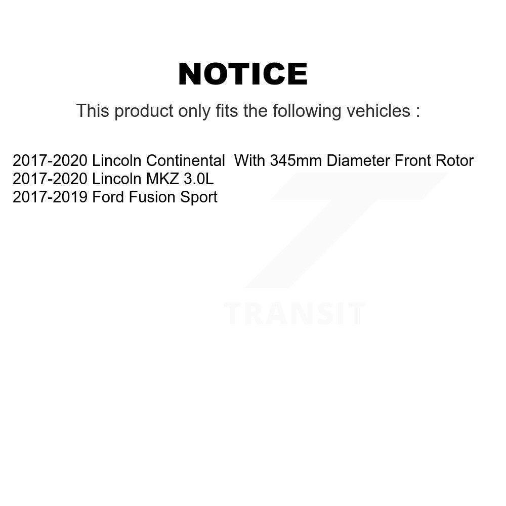 Kit de plaquettes de frein en céramique, Rotors de frein à disque à fente avant percée pour Ford Fusion Lincoln MK