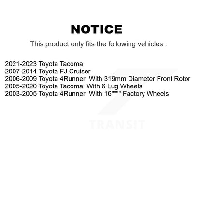 Kit de plaquettes en céramique pour Rotor de frein à disque, fente avant percée, pour Toyota Tacoma 4Runner F